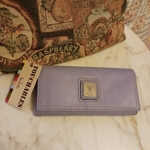 NWT Tiganello Long Wallet, Purple Leather Touchables Bag